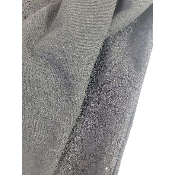 Maurices Black Floral Lace Rhinestones Knit Pullover Sweater Women's Size XL - Picture 9 of 10